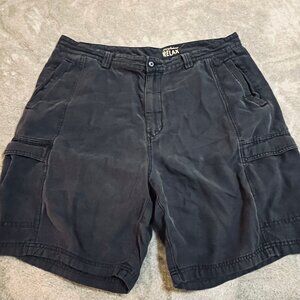 Tommy Bahama Relax island cotton Tencel cargo shorts dark navy size 40 9" inseam